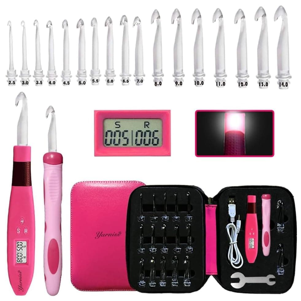 17 Size Counting Crochet Hooks Set