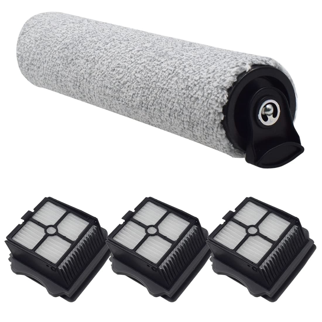 iFloor 3 Brush Roller and HEPA Filter Combo - Replacement for Hardwood Floors, Pet Hair, Quick-Dry, Ultra-Quiet, Easy Install | for Tineco Model: iFloor 3/Breeze/S3