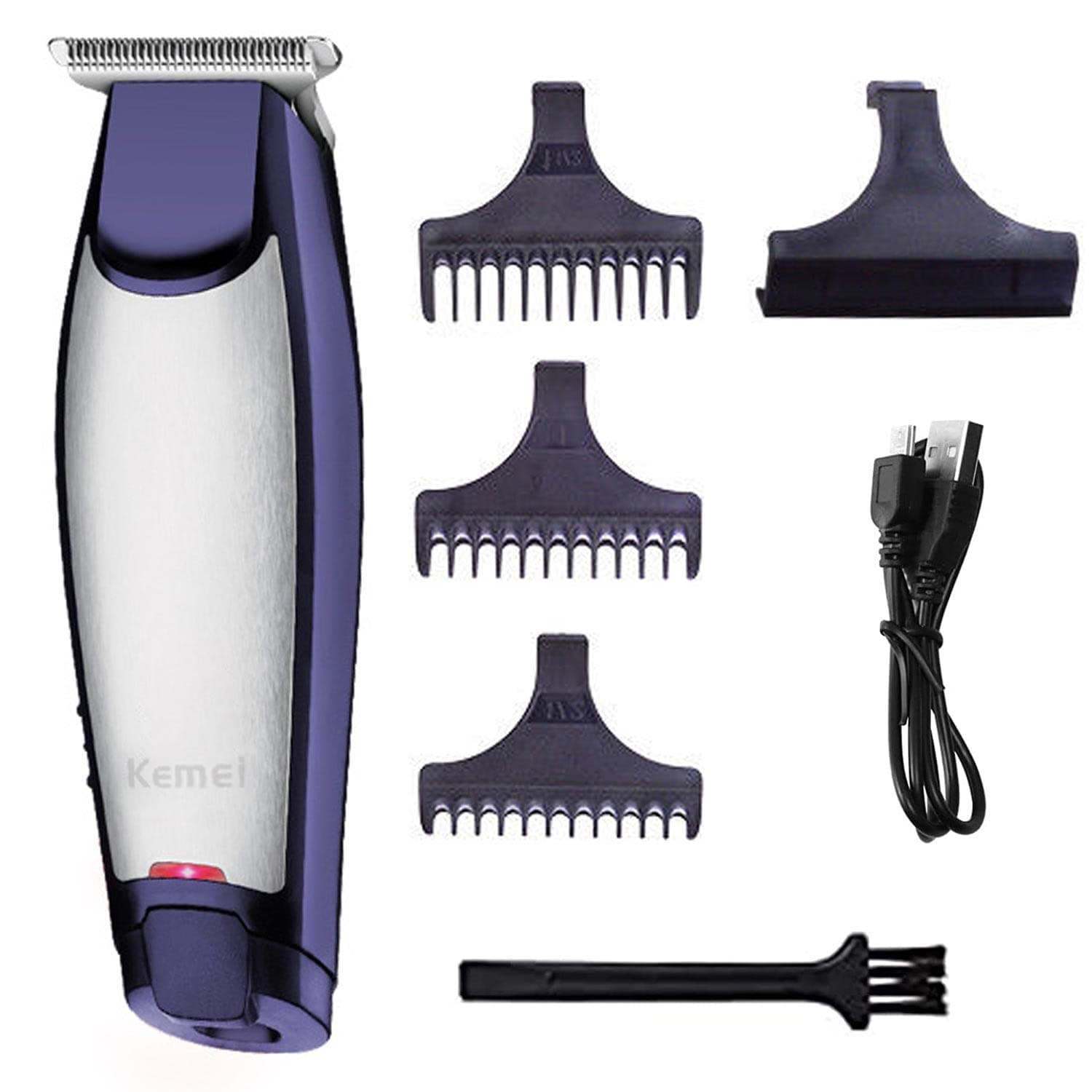 Men's Self-Cut Hair Trimmer Waterproof Cordless Rechargeable Hair Cutting Clippers Groomer with Stainless Steel