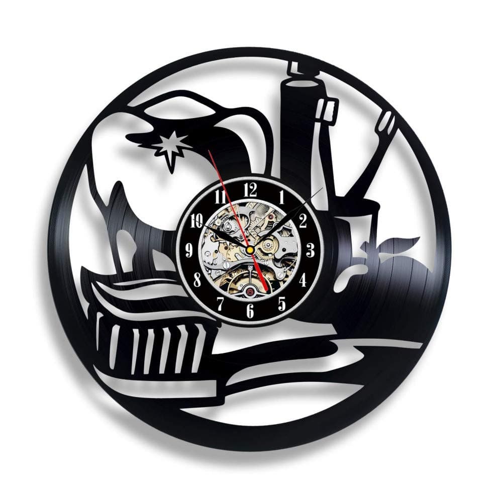 SSCLOCK Gift for Dentist Circle Vinyl Wall Clock Art Home Decor Interior Design Childrens Room Living Bedroom Nursery Decoration