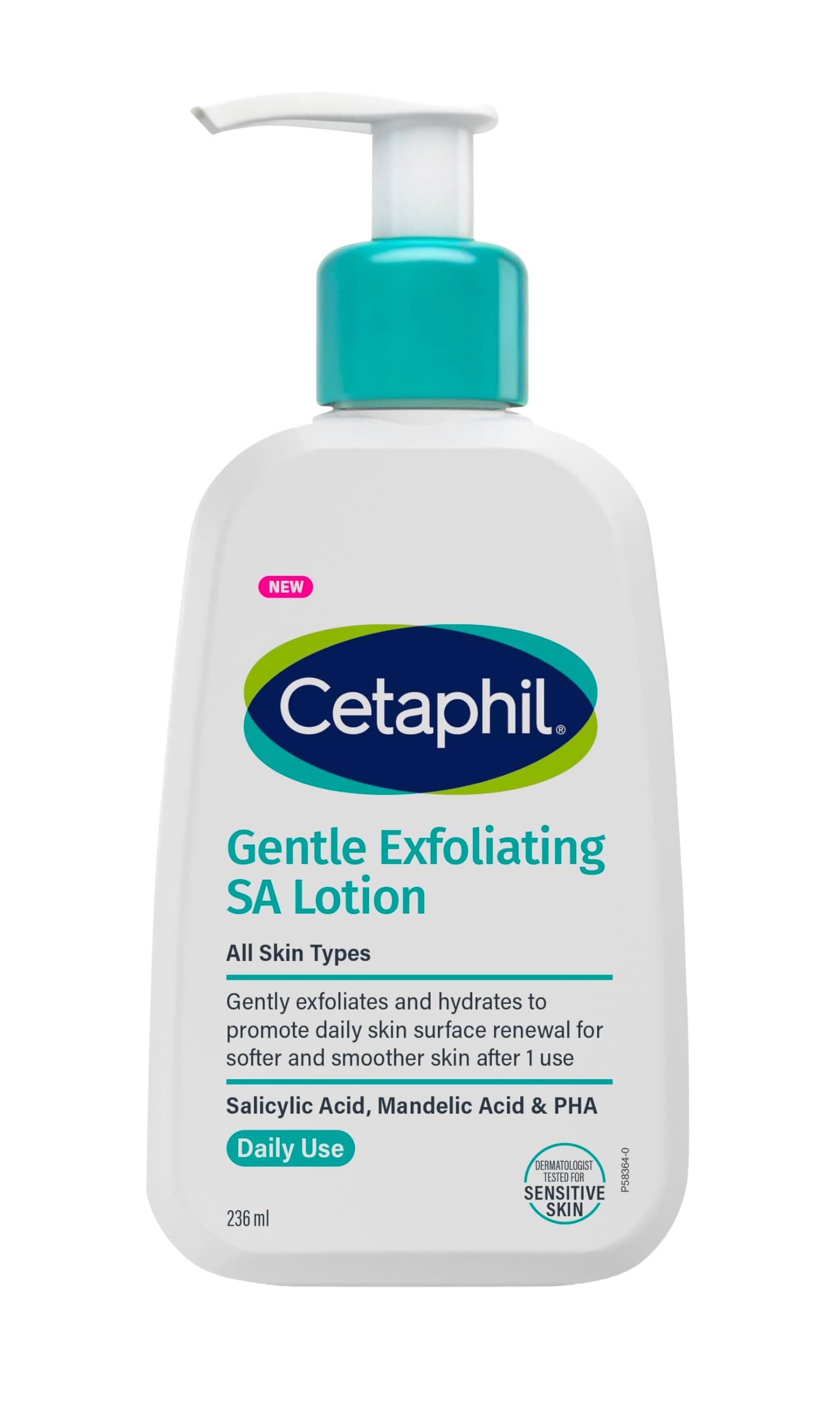 Gentle Exfoliating SA Lotion, Lightweight Moisturizer for All Skin Types, 236 ml Pump Bottle, Salicylic Acid, Mandelic Acid & Gluconolactone, Gently Exfoliates