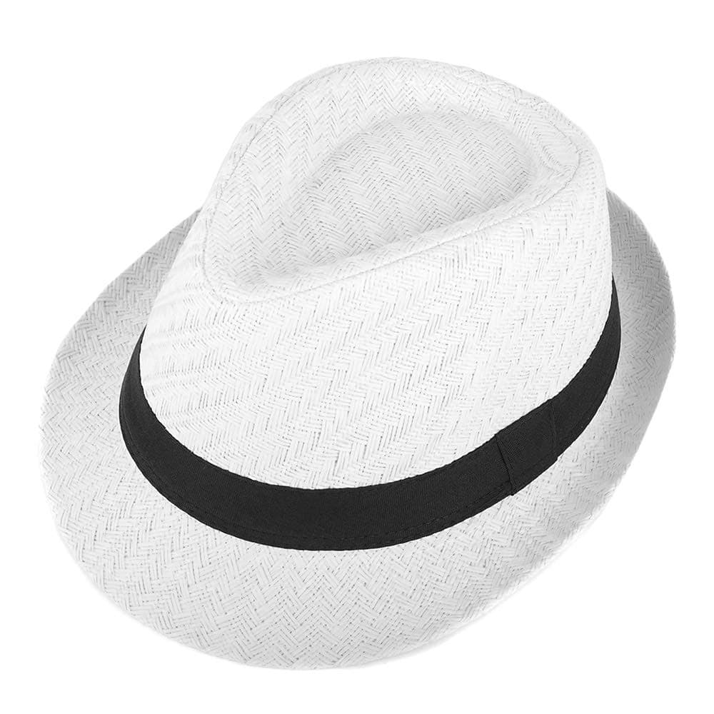 WESTEND Unisex Short Brim Fedora - Hats for Men & Women + Straw Fedora Hats, Cooling Mesh Hats, Fashion Fedora Hats 2024