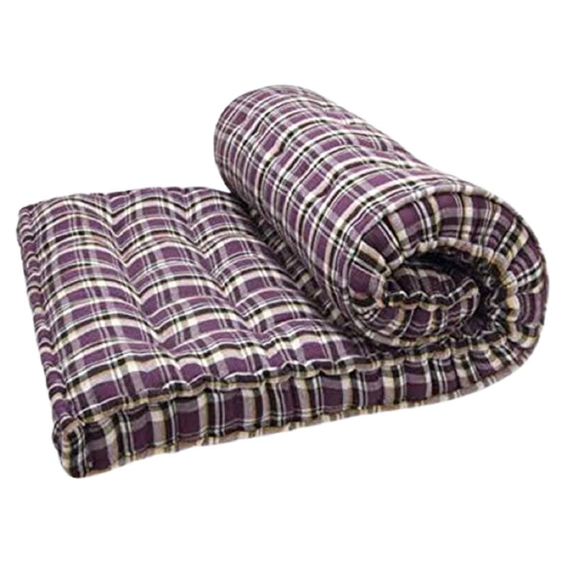 5-Inch Thick Soft Cotton Quilt Mattress | Foldable Single Bed Box Mattress | Medium-Soft, Multicolor Gadda Cotton Mattress | Cotton Box Bed Mattress - 72x30x5 Inches