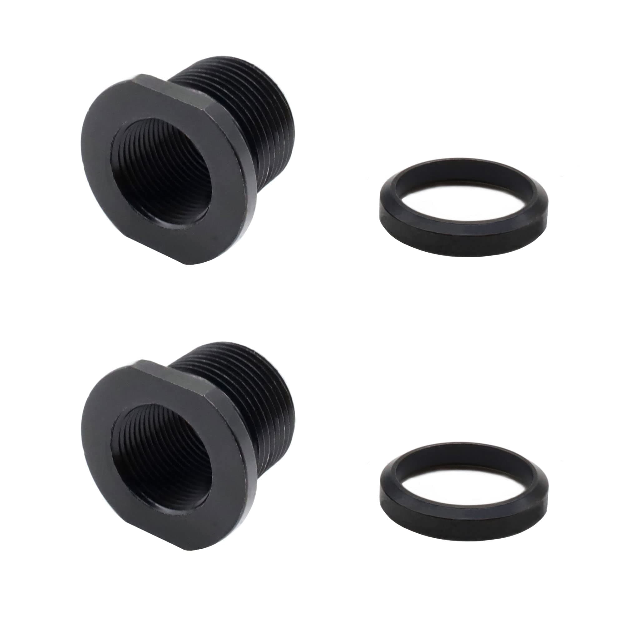 Thread Protector, 1/2 x 28 Convert to 5/8x24 with Crush Washer Steel (2 Pack)