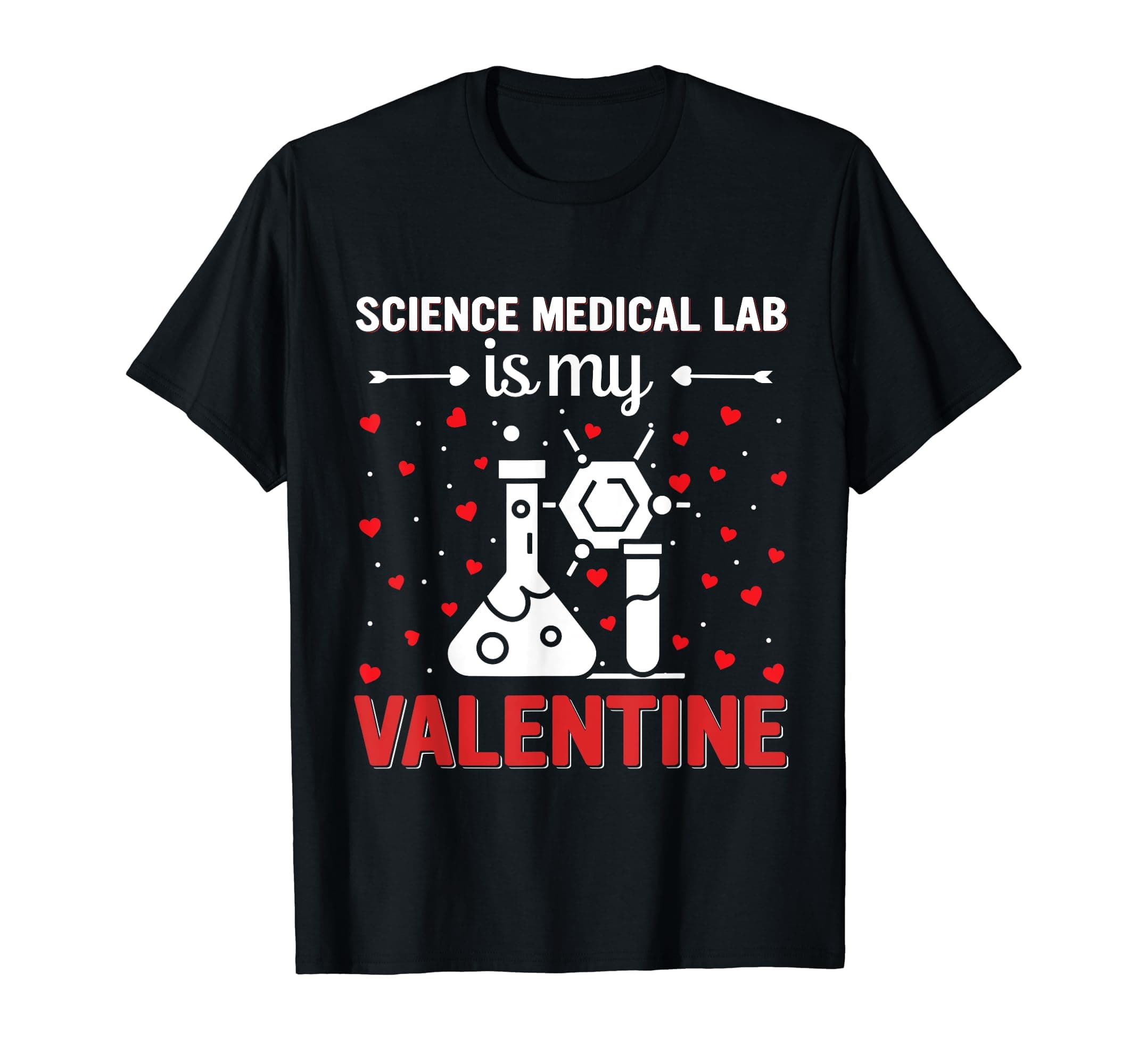 Red Heart Cupid Love Science Medical Lab Is My Valentine Day T-Shirt