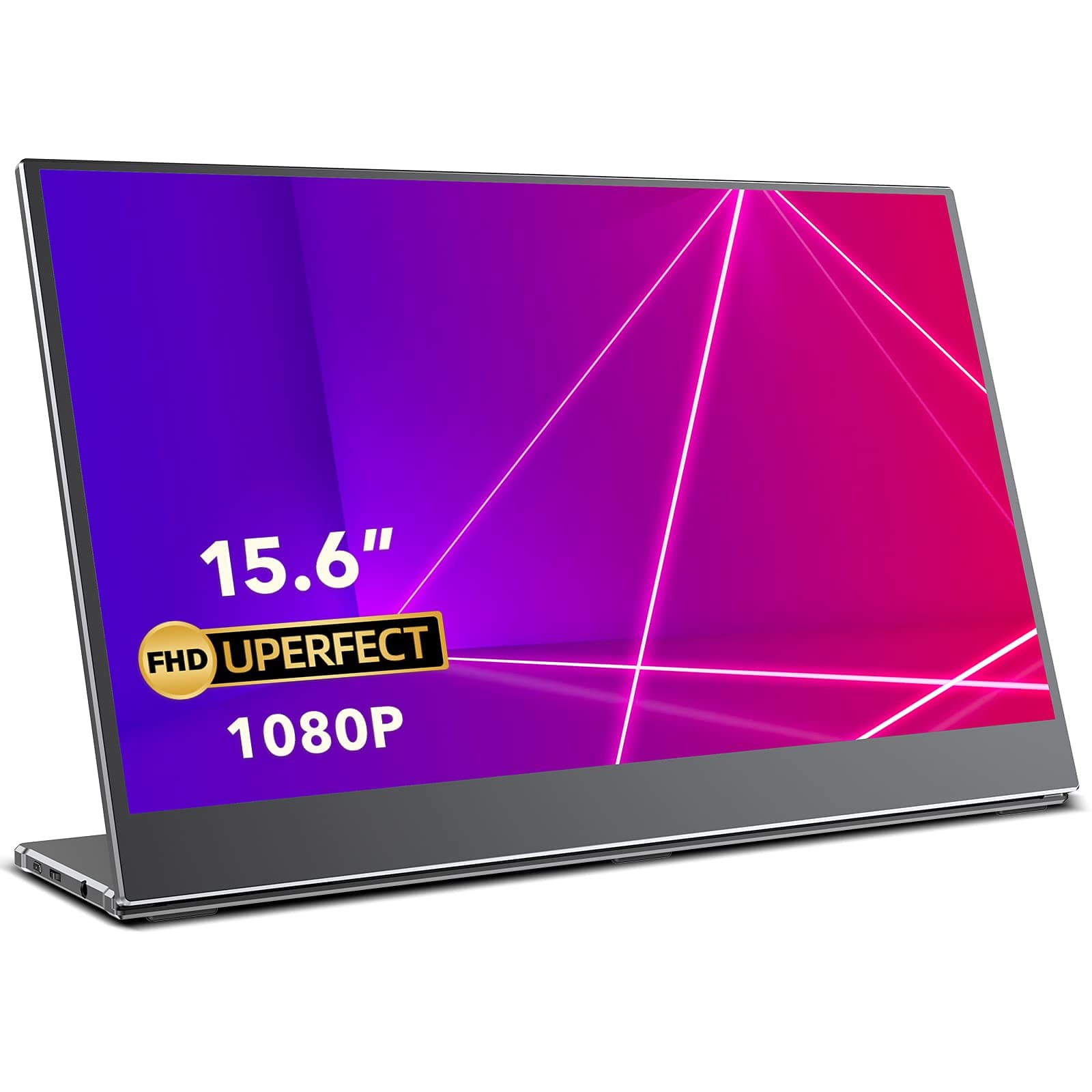 UPERFECT Portable Monitor Matte, Ultra Slim 7" FHD 1080P USB-C Portable Display Freestanding, 2 Type-C HDMI HDR FreeSync Eye Care 2 Speakers Travel Monitor w/Bracket Integrated & Frameless Bezel