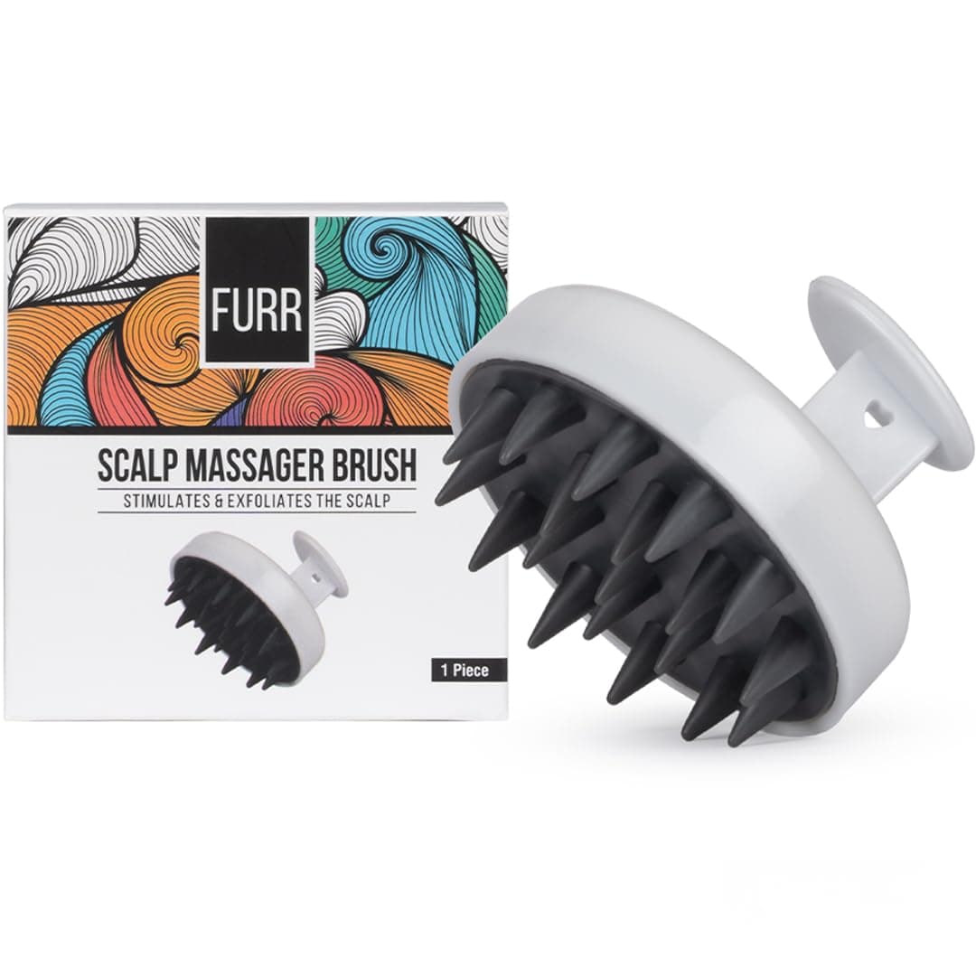 - FURR Scalp Massager for Hair Growth with Removable Handle | Soft Silicone Bristles for Dry Massage, Oil & Shampoo | Helps Stimulate Blood Flow, Reduce Dandruff & Prevent Hair Loss