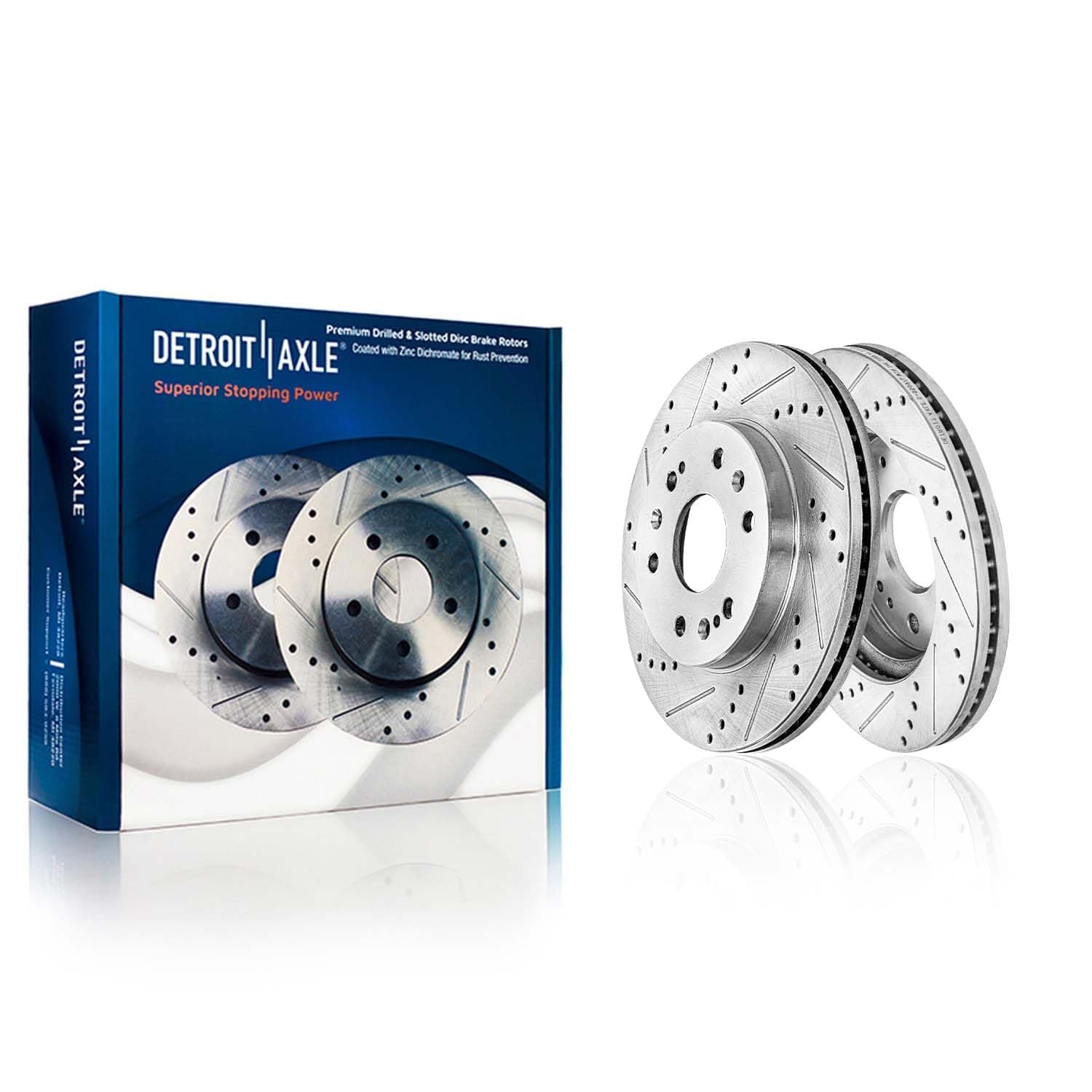 Front Brake Rotors for Chevrolet GMC Silverado Sierra Yukon XL Express 1500 Tahoe Cadillac Escalade EXT ESV XTS Drilled & Slotted Disc Brake Rotors Replacement : 12.99" inch Rotor