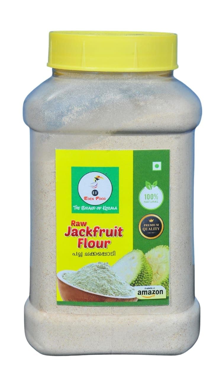 EDEN FOOD EF JACKFRUIT (WHOLE) FLOUR 225 G | Dried Raw JACKFRUIT Whole Powder | Kerala BRAND Organic Food 225 GM | No preservatives | In a pet Jar | Eden Food | CHAKKA PODI | 225 GM