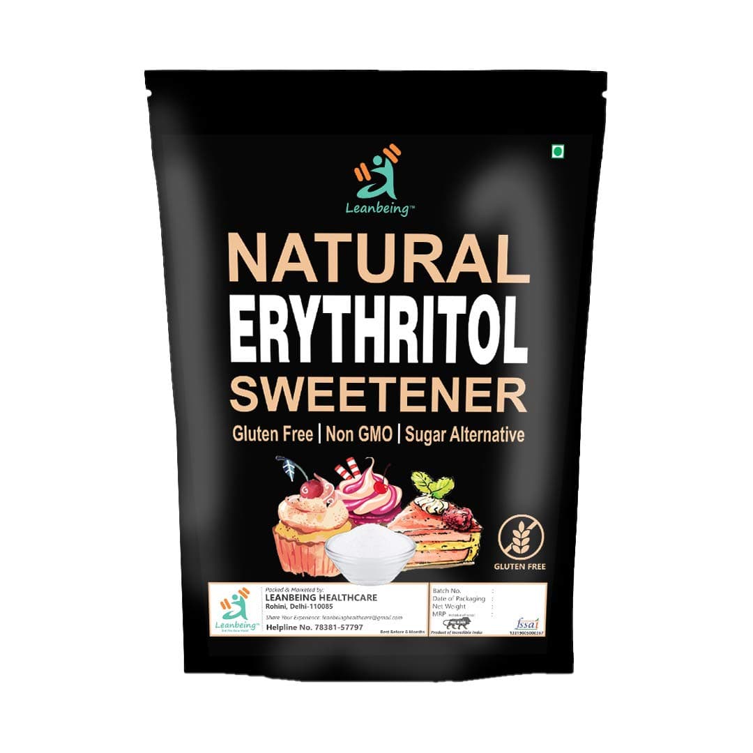 Leanbeing 100% Organic Erythritol 1kg Sugar Alternative | Keto friendly| Baking Substitute, Zero Calorie | Gluten Free | Sugar free | Keto Sweetener
