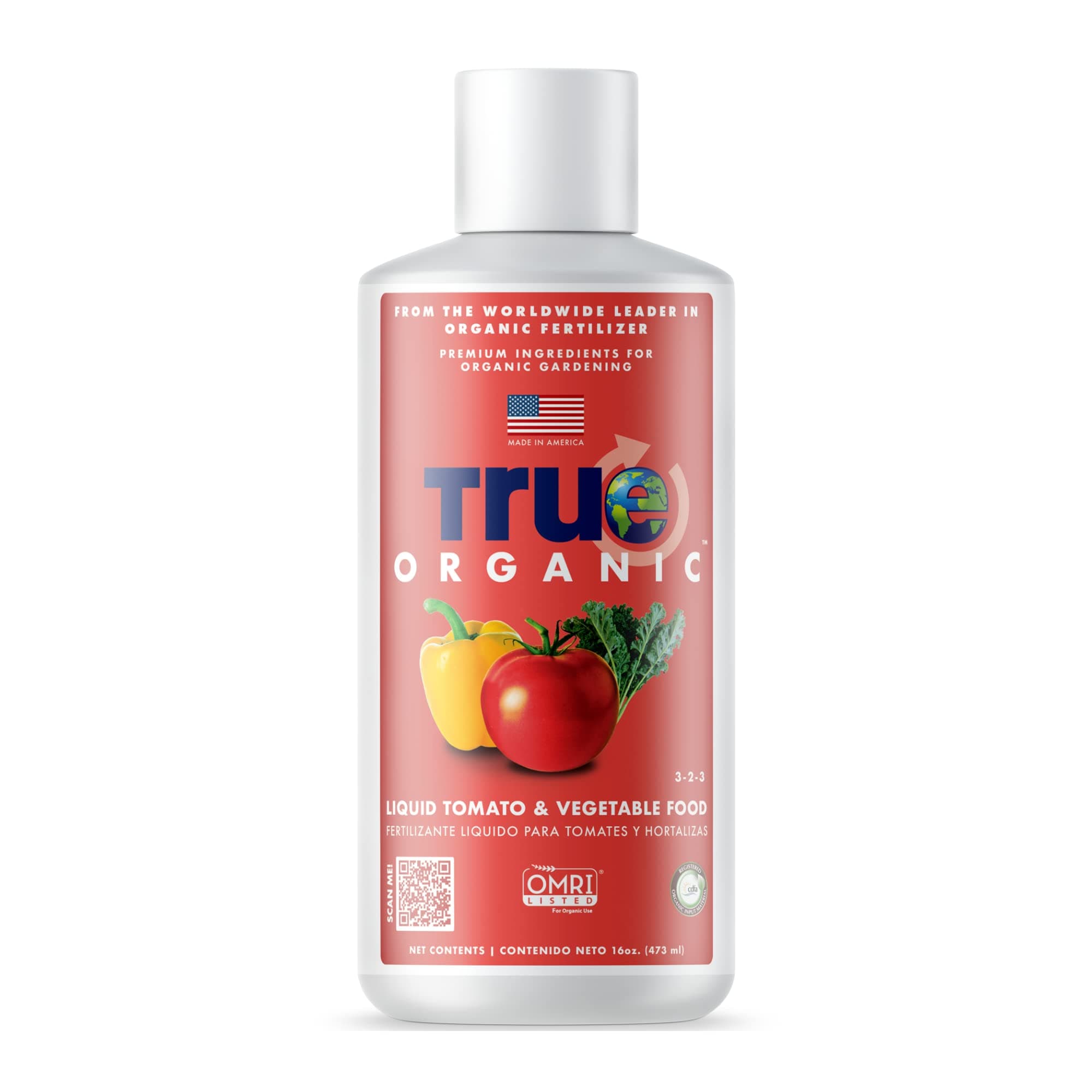 True Organic Liquid Tomato & Vegetable Food – Organic Fertilizer for Superior Harvests – 16 fl. oz. Bottle Covers 30 Sq. Ft.