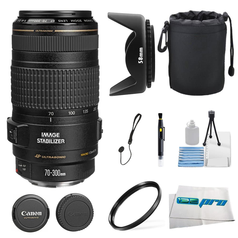 Canon EF 70-300mm f/4-5.6 IS USM Lens Bundle. USA. Value Kit with Acc #0345B002