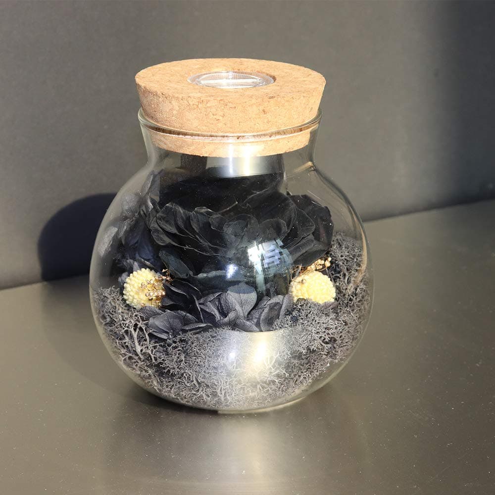 Forever Black Roses Handmade Preserved Rose Real Rose in Wishing Bottle, Eternal Flower Never Withered Gifts for Female, Valentine's Day, Christmas, Thanksgiving Day, Anniversary