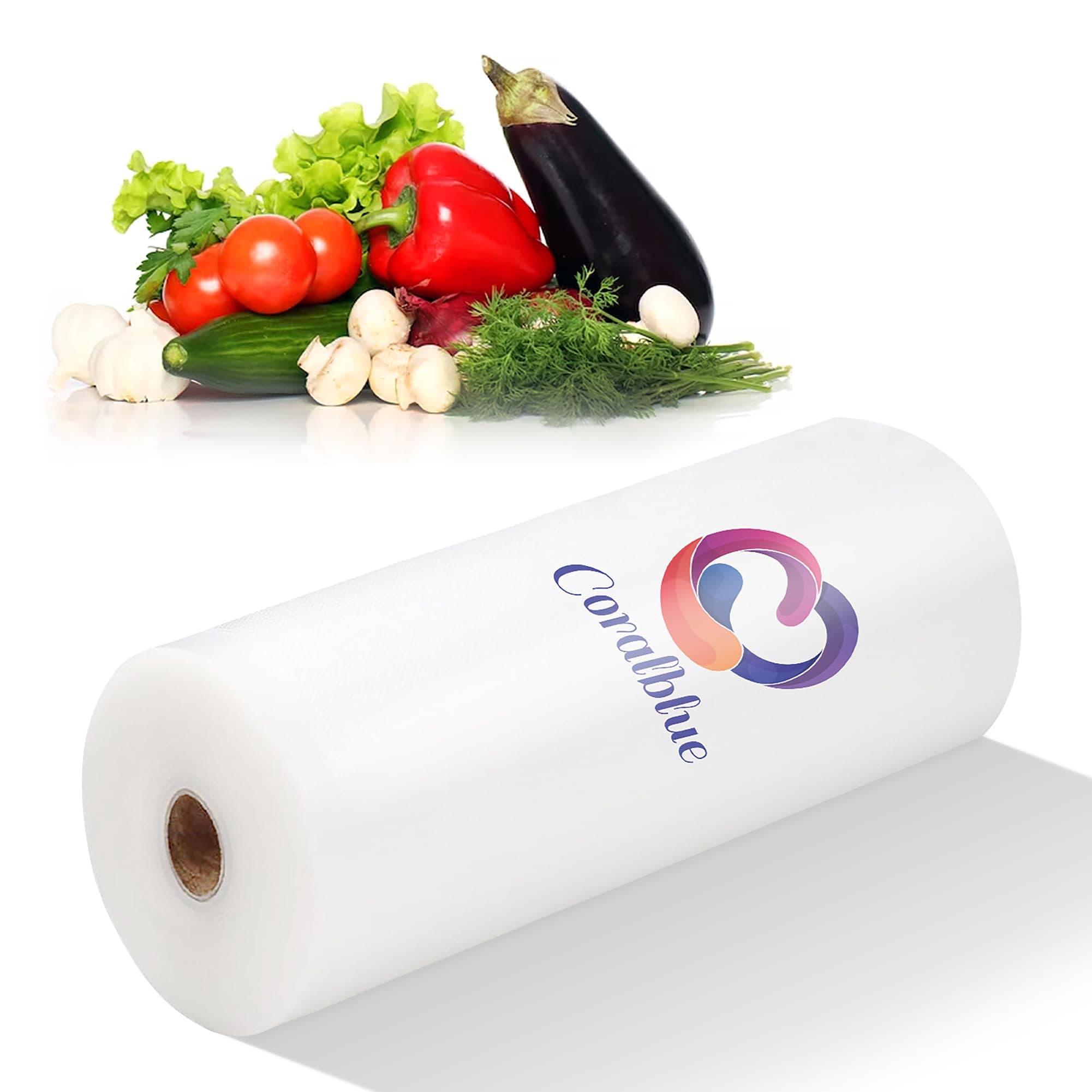 Coralblue - Vacuum Sealer Rolls 28cm x 15 meters (11" x 15 meter) Embossed Vacuum Sealer Bags Make Own Size for Sous Vide or Food Storage Large roll Compatible with Foodsaver & others