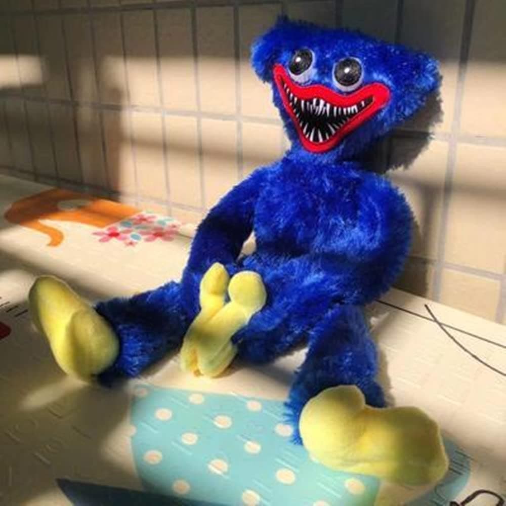 Jeeeun Poppy Playtime Huggy Wuggy Plush Toys, Huggy Wuggy Plush Puppy Playtime, Realistic Blue Sausage Monster Horror Christmas Stuffed Doll Gift (Blue)