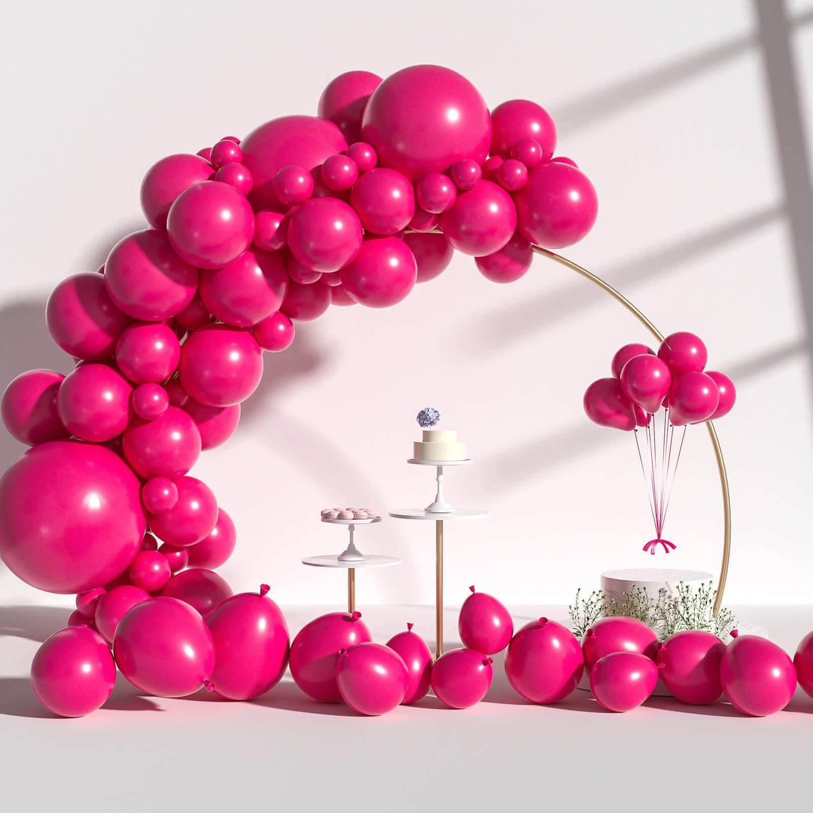 FEELMOMNNT Hot Pink Balloons Different Sizes 84Pcs Dark Pink Balloons Garland Arch Kit,18"+12"+5"Party Latex Balloon for Birthday Wedding Baby Shower Anniversary Bridal Shower Party Decorations