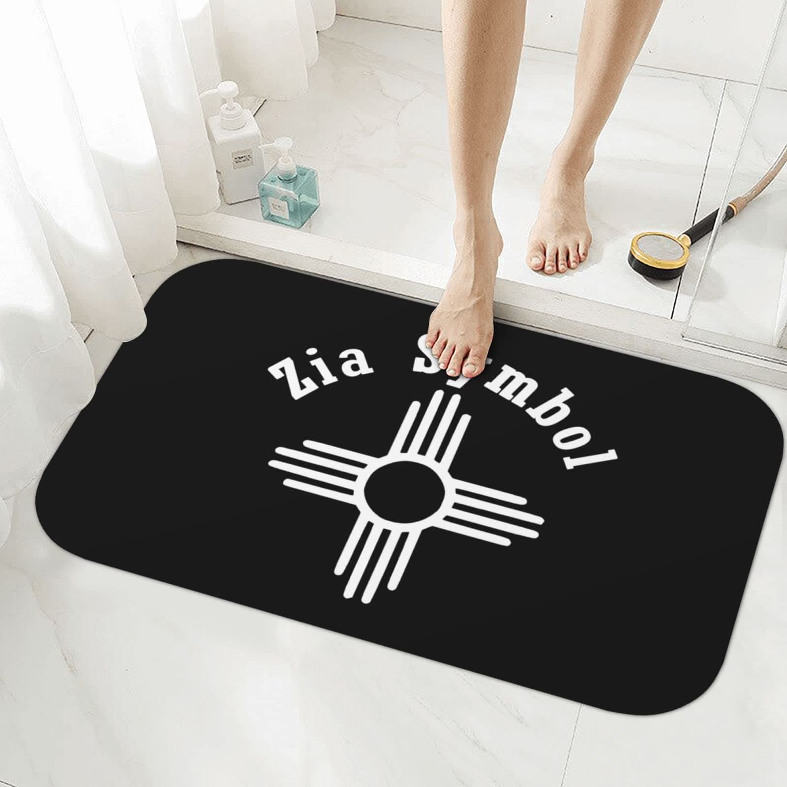 Zia Symbol Bathroom Rugs Rug 19x31in for Bathtub, Shower, Sink and Bathroom Floor