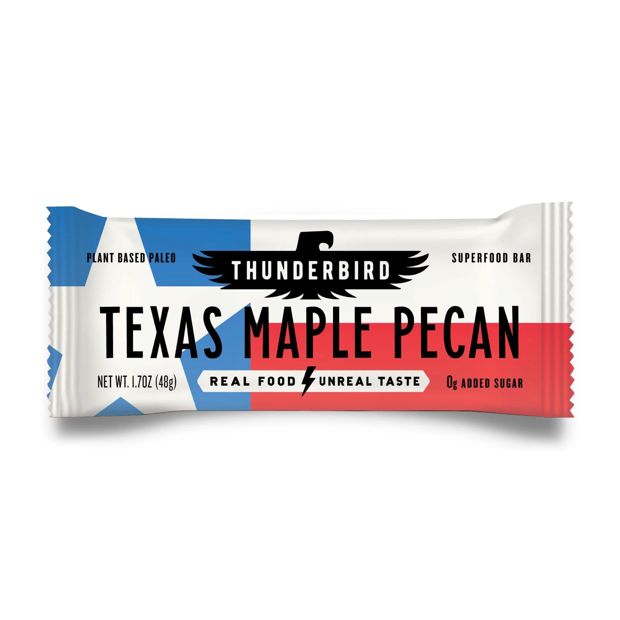 Thunderbird Energetica Real Food Energy Bars, Bar Texas Maple Pecan, 1.7 Ounce, Fruit & Nut Nutrition Bars - No Added Sugar, Grain and Gluten Free, Non-GMO, 12 Pack