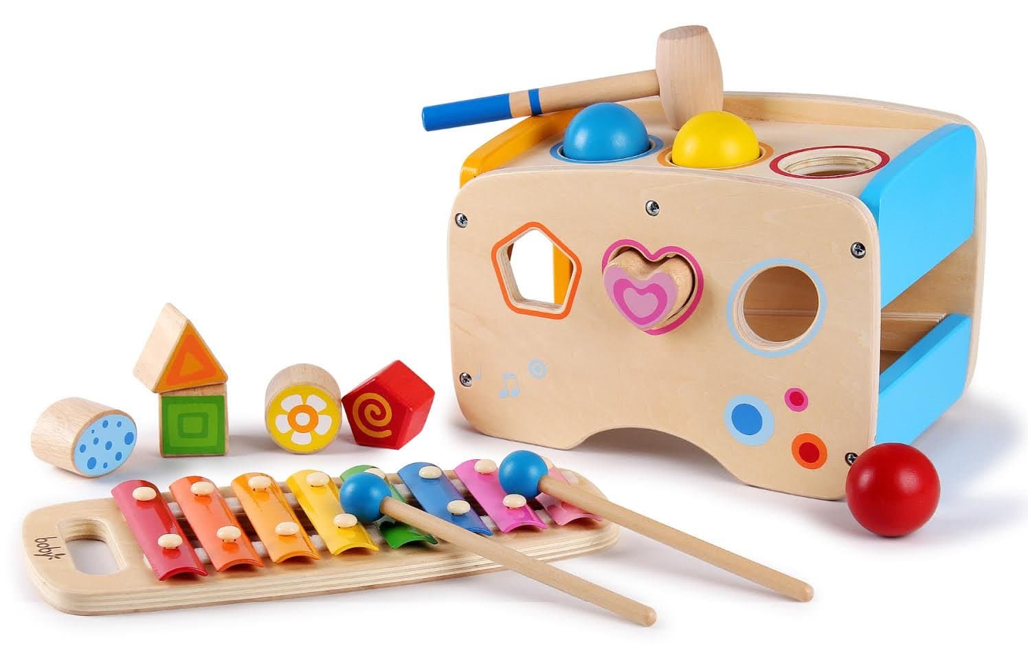 Kids Destiny Pound A Ball Game with Slide Out Xylophone and Shape Sorter Blocks - Best educational toys for 1 year olds