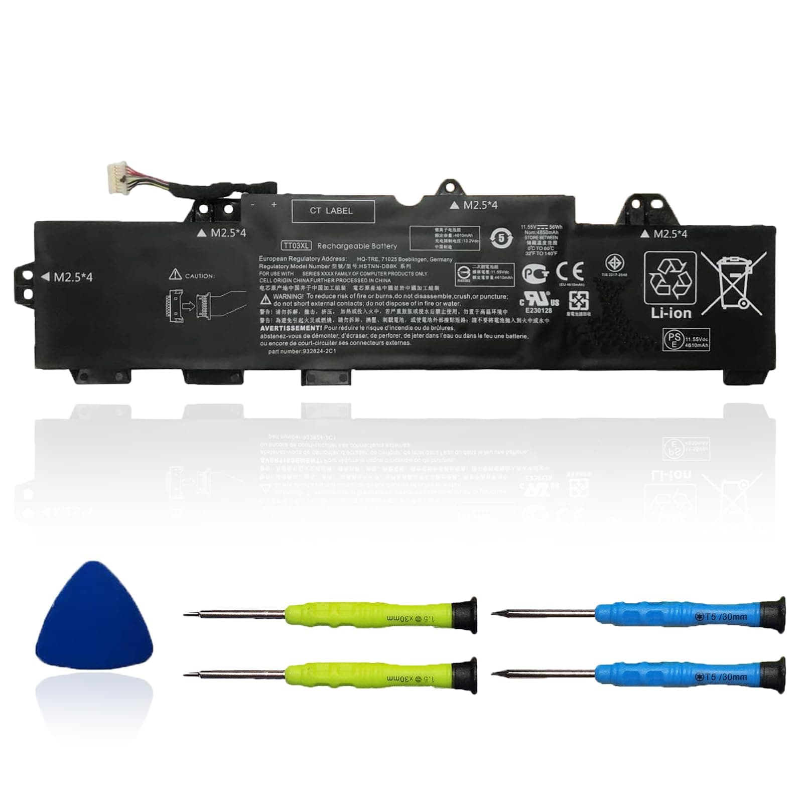 TT03XL 933322-855 932824-421 Laptop Battery Replacement for HP EliteBook 755 G5 /850 G5 /850 G6, ZBook 15U G5 /15U G6 Series 932824-1C1 932824-2C1 HSTNN-LB8H HSTNN-DB8K 11.55V 56Wh 4850mAh
