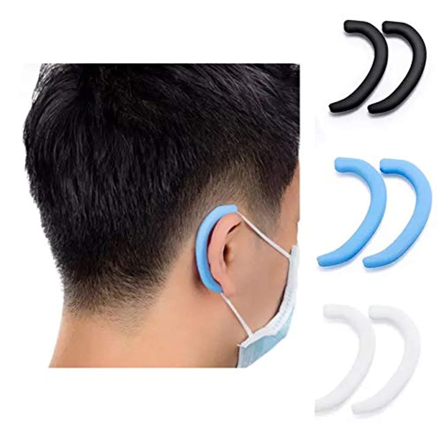 PARALLAXReusable Silicone Comfort Ear Cap For Face Mask, Earloop For Adults And Ear Strap For Kids ,Assorted colors