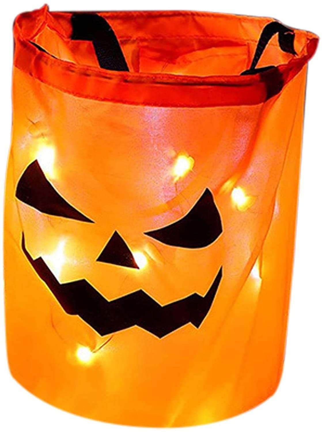Led Light Halloween Candy Bags Light Up Halloween Party Bags Trick or Treat Bags Light Up Candy Bags Halloween Party Favor Bags with Pumpkin Grimace Reusable Multipurpose Bucket for Halloween Supplies
