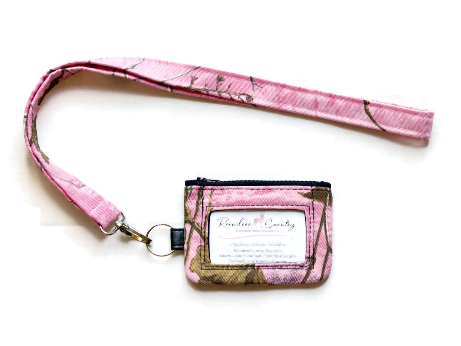 Pink Camo ID Wallet with Lanyard