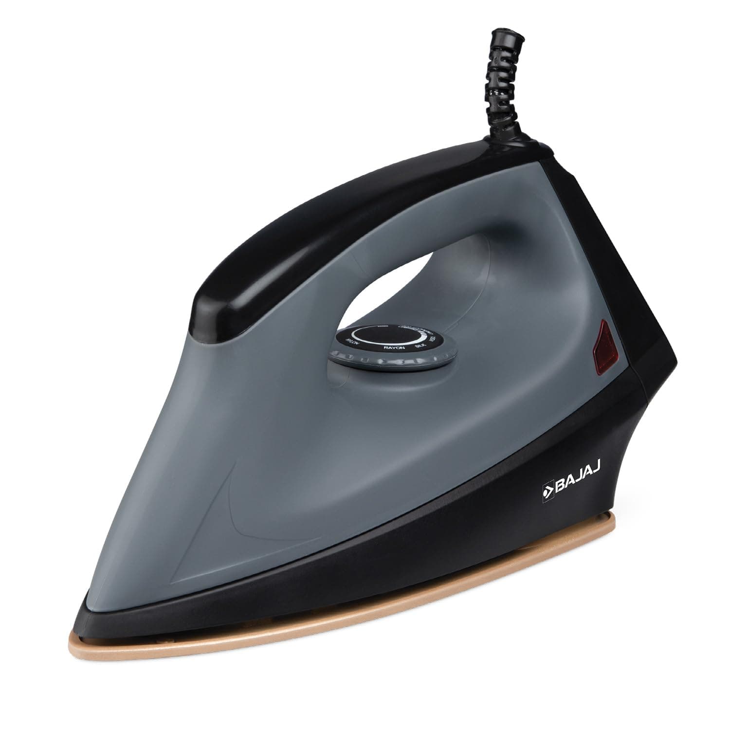Bajaj Herculo Heavy Weight Dry Iron | 1100 Watts Heavy Weight Dry Iron | Duraglide Soleplate | Anti-Bacterial & Non-Stick Coating | 360 Degree Swivel Cord | 2-Yrs Warranty Black & Grey, Aluminium