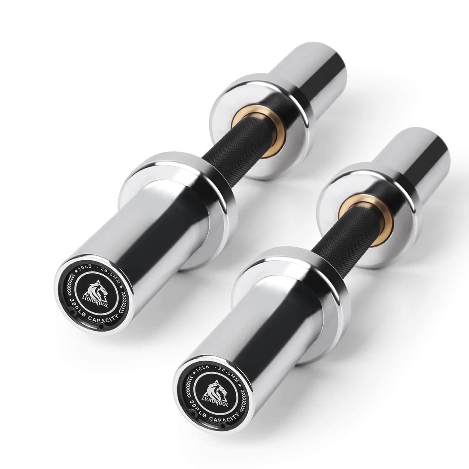 LIONSCOOL 16"/20” Loadable Dumbbells Pairs in Commercial Grade, Heavy Duty Olympic Dumbbell Bar/Handle for Strength Training, Compatible with 2’’ Standard Plates