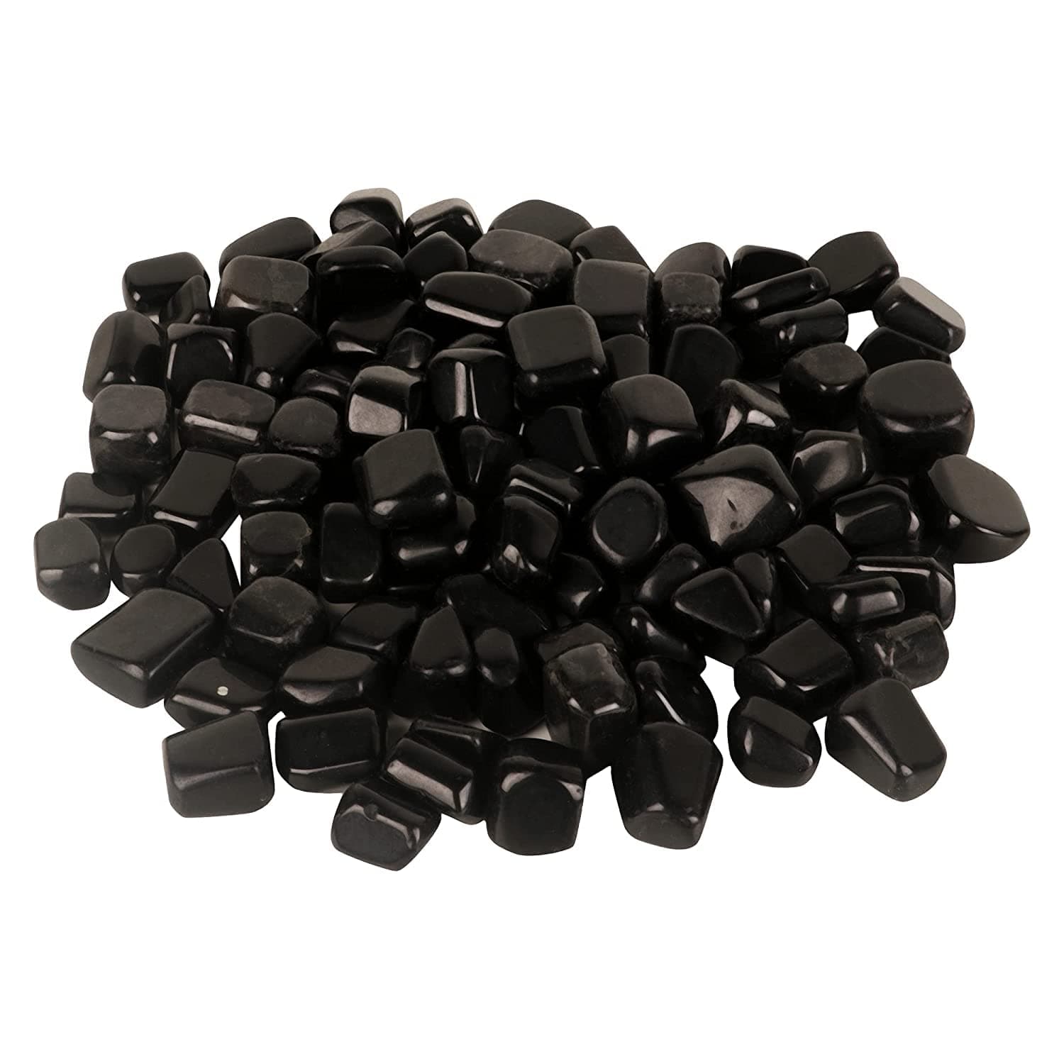 Color Stone Decorative Black Obsidian Pebble Stone Popular Denga Shui Gem for Home Decor Table Garden Outdoor Decoration Feng Shui (250 Grams)