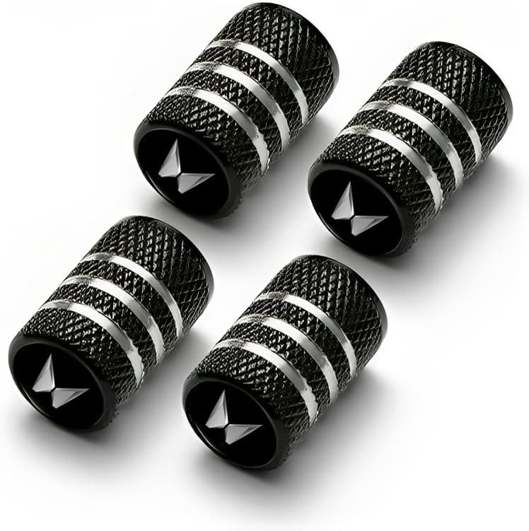 Greenworld Premium Black Chorme Metal Car Tyre Valve Caps Featuring Car Logo Emblems - Durable, Stylish, and Universal Wheel Thar Accessories (New-Mahindra)