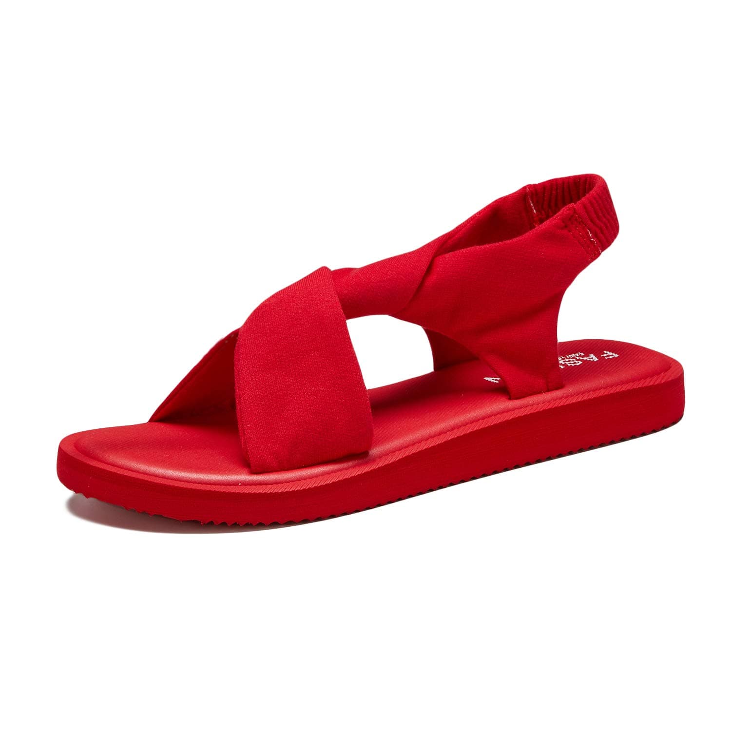 Hetios Womens Non-Slip Sling Back Lightweight Girls Flat Flip Flops Yoga Sandals Red