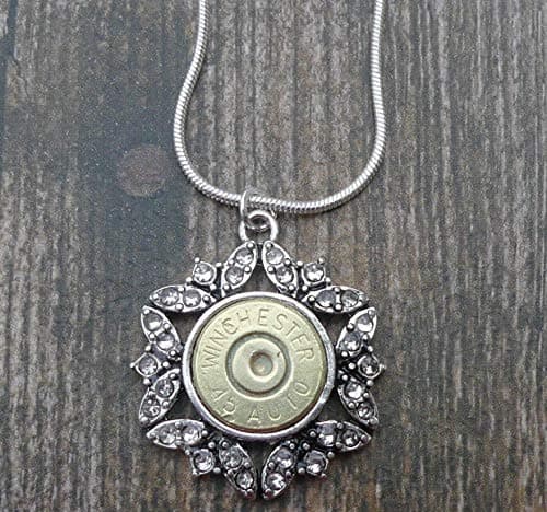 Winchester 45 Caliber Antique Pewter Pendant Bullet Necklace