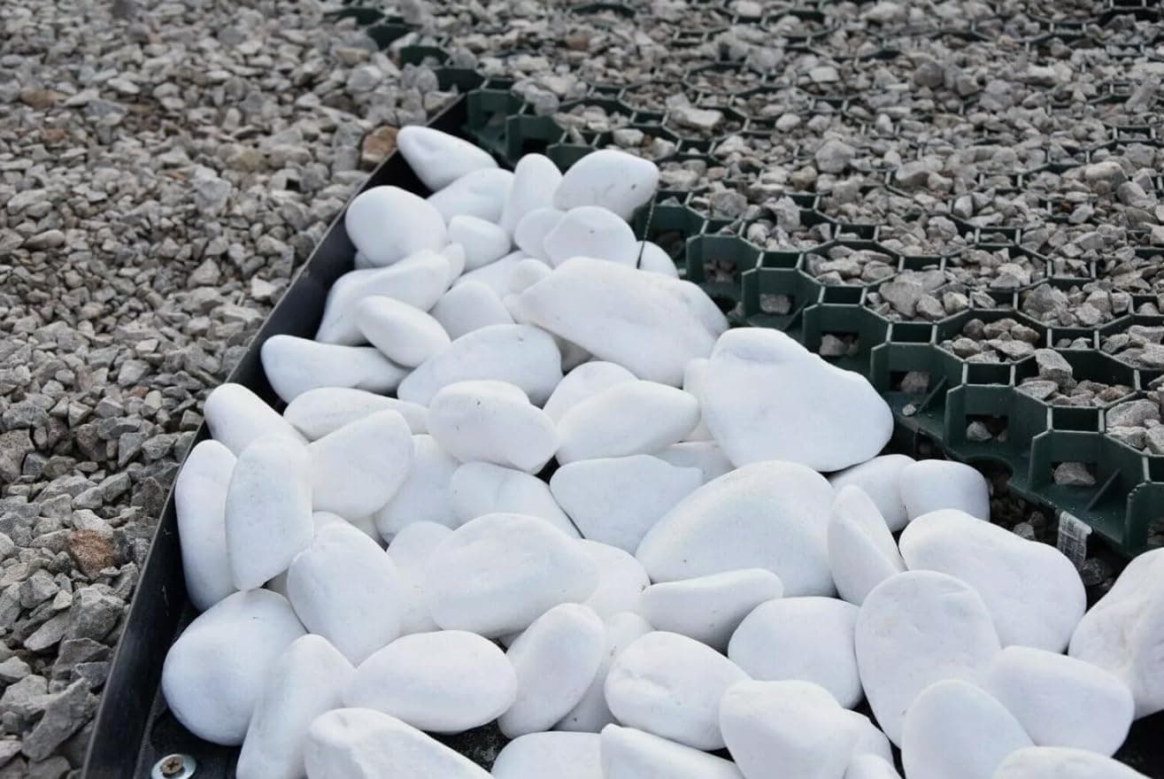 Decorative Stones Natural Marble Extra White PEBBLES 20-40mm Landscape Garden Home (10)