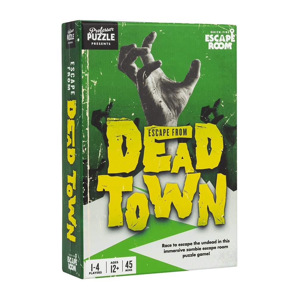 Professor PUZZLE Escape from Dead Town Game - Zombie Apocalypse Board Game for 12+ - 4 Players - 45 Min Playtime