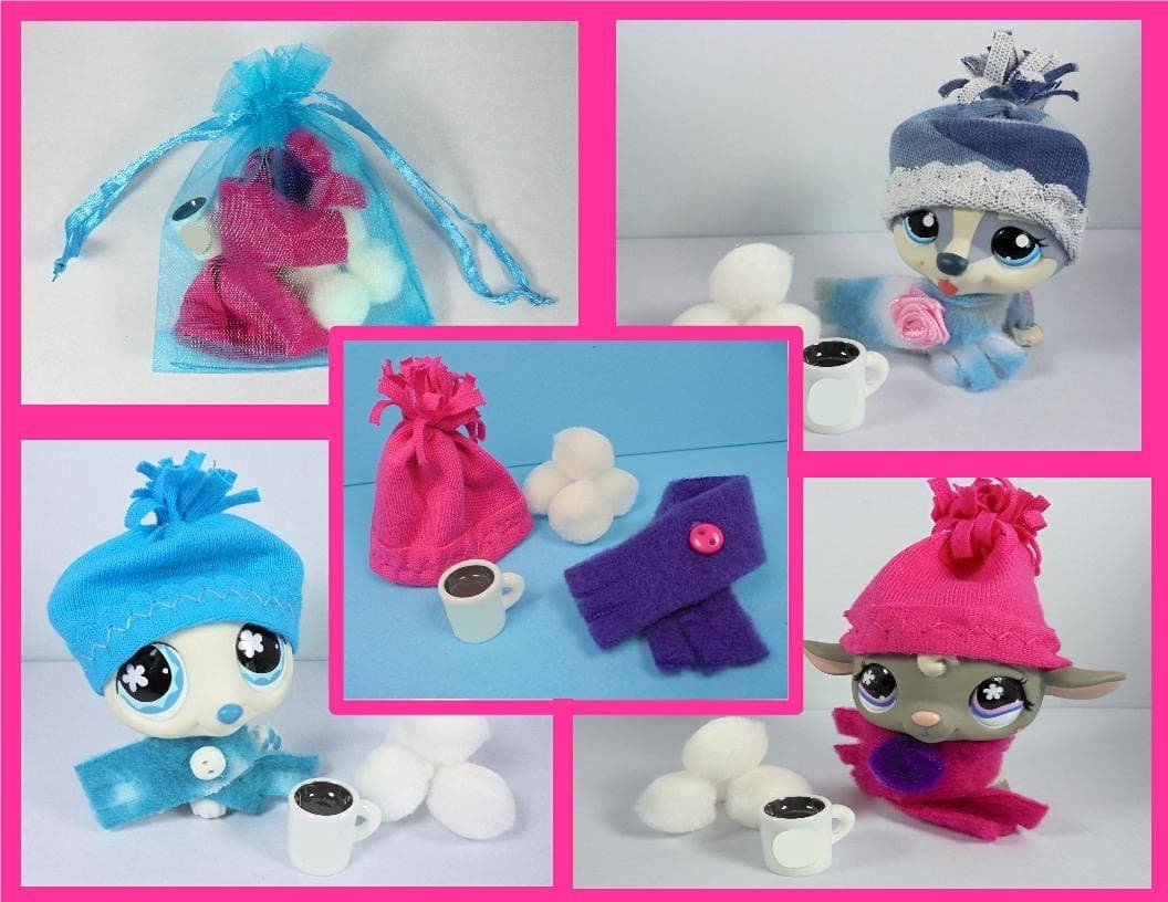 compatible with Littlest Pet Shop LPS Accessories Clothes Cocoa Mug Hat Scarf Hot Chocolate Snowballs; NO Pet included