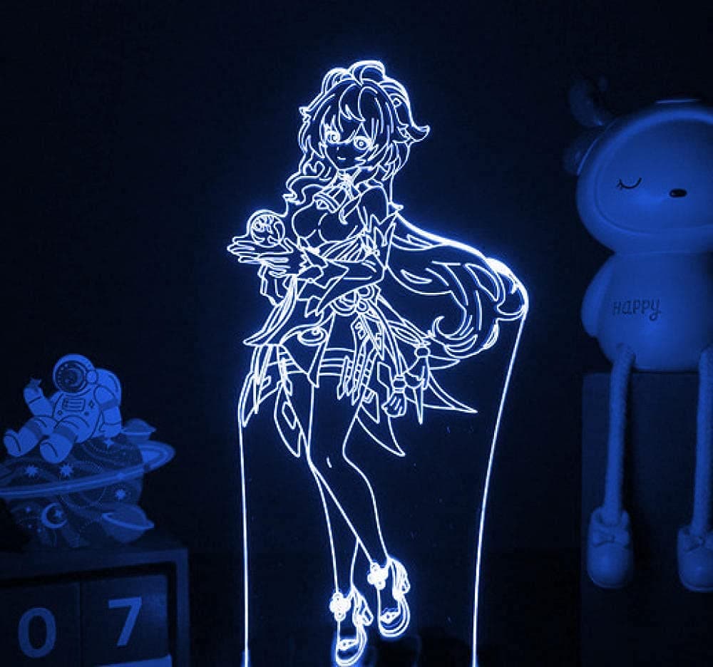 althiqahkeyGirls Night Light for Girls Boys Nightlight Gmae Figure Lamp Lighting Lamp Genshin Impact Ganyu Color Changing Ganyu Game for Room Decor Unique Gift Remote Control Lighting
