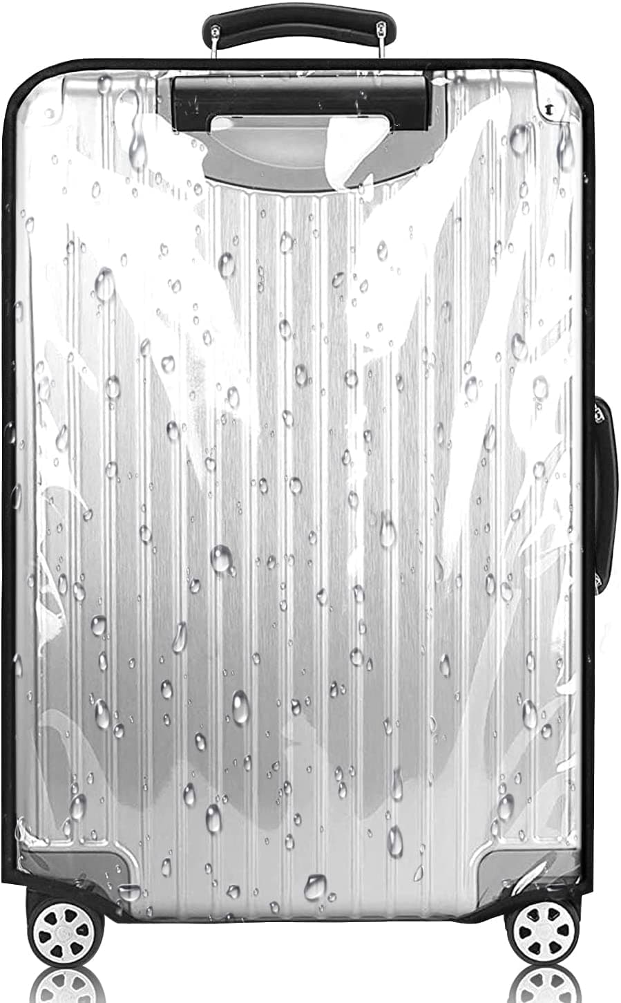 Feybaul20/24/28/30 Inch PVC Luggage Protector Covers for TSA Approved 3 PCS Clear Suitcase Cover Protector Transparent Luggage Protective Cover Set, Transparent, M ( 24-25 Inch suitcase), Luggage