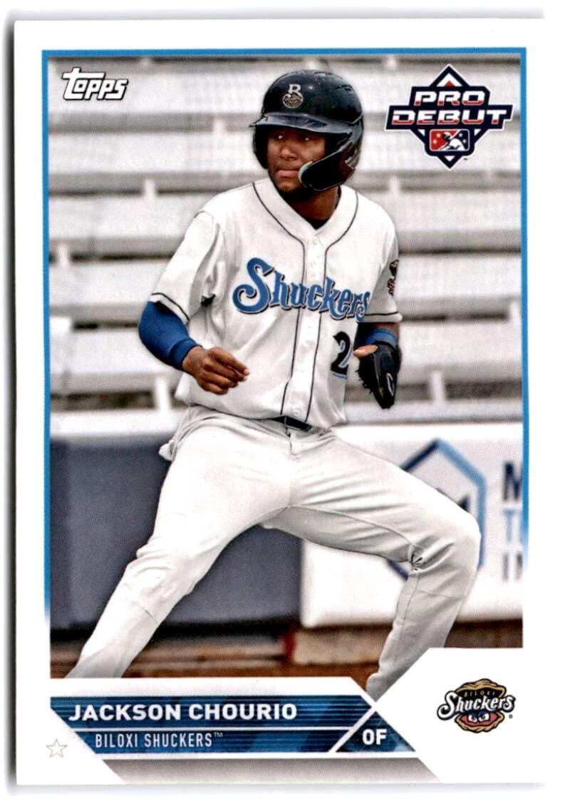 2023 Topps Pro Debut #PD-40 Jackson Chourio RC Rookie Biloxi Shuckers MiLB Baseball Trading Card