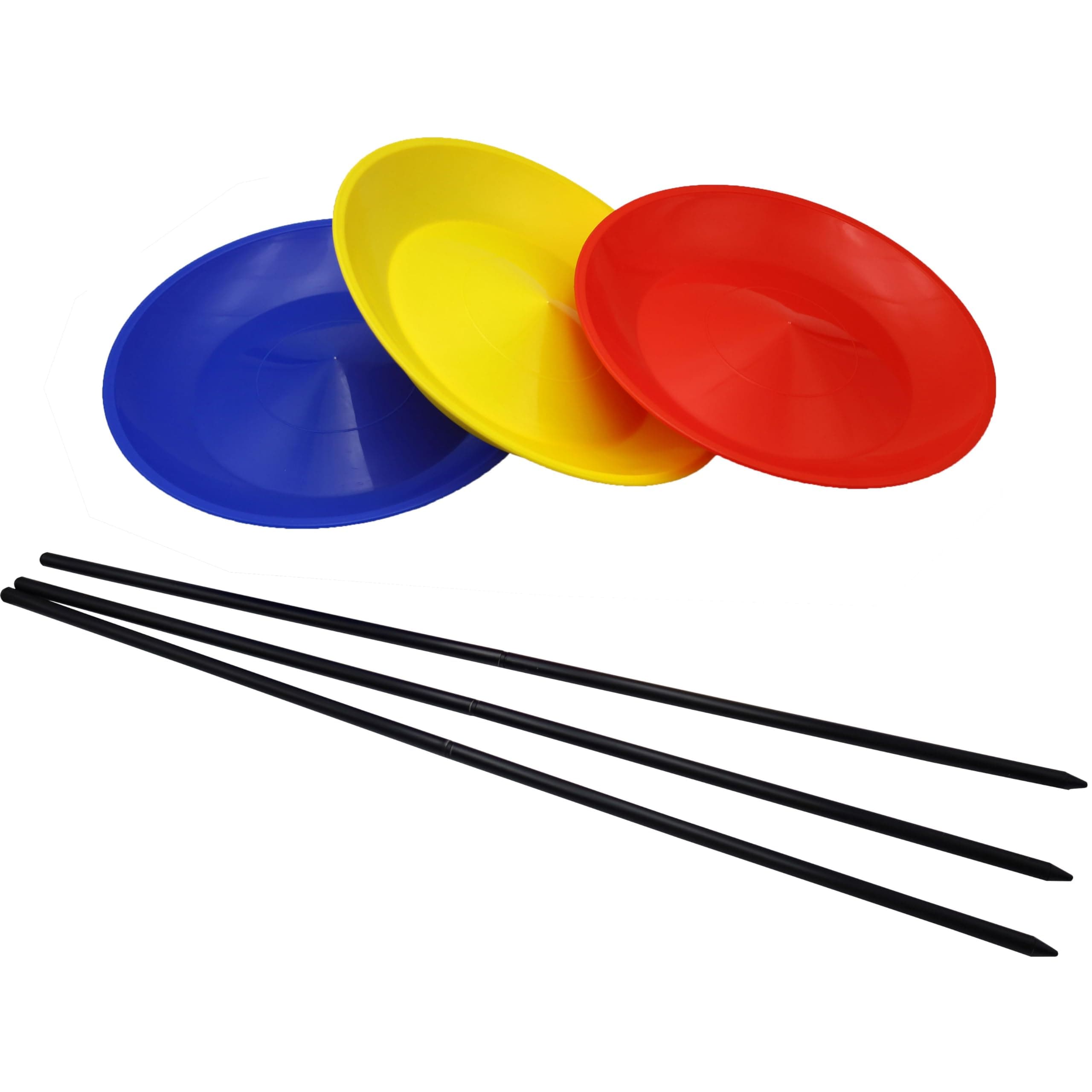 Juggling Spinning Plates Set of 3 with Sticks for Game Toys and Circus Skills