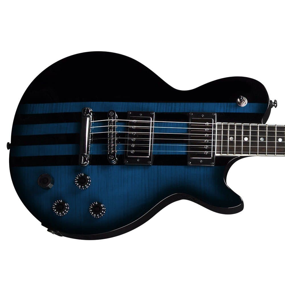 (SGC) Millenia Stripe Electric Guitar - Blue/Black Stripes