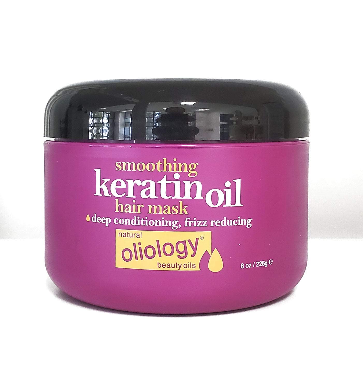 Oliology Smoothing Keratin Oil Hair Mask - Professional Quality Formula Deeply Conditions & Reduces Frizz | Color Safe & Great for All Hair Types | Made in USA, Sulfate Free & Paraben Free (8oz)