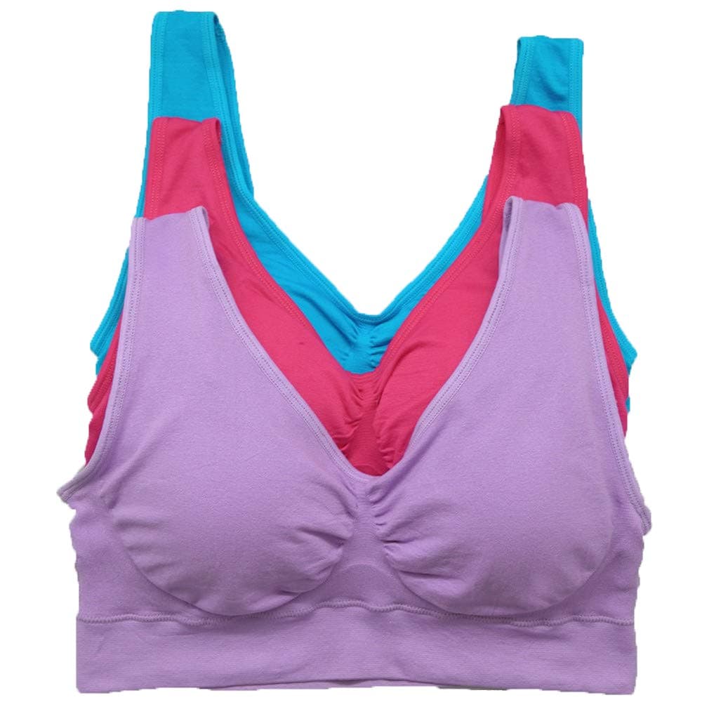 Sodef Women Set of 3 Wirefree Plus Size Sports Bra