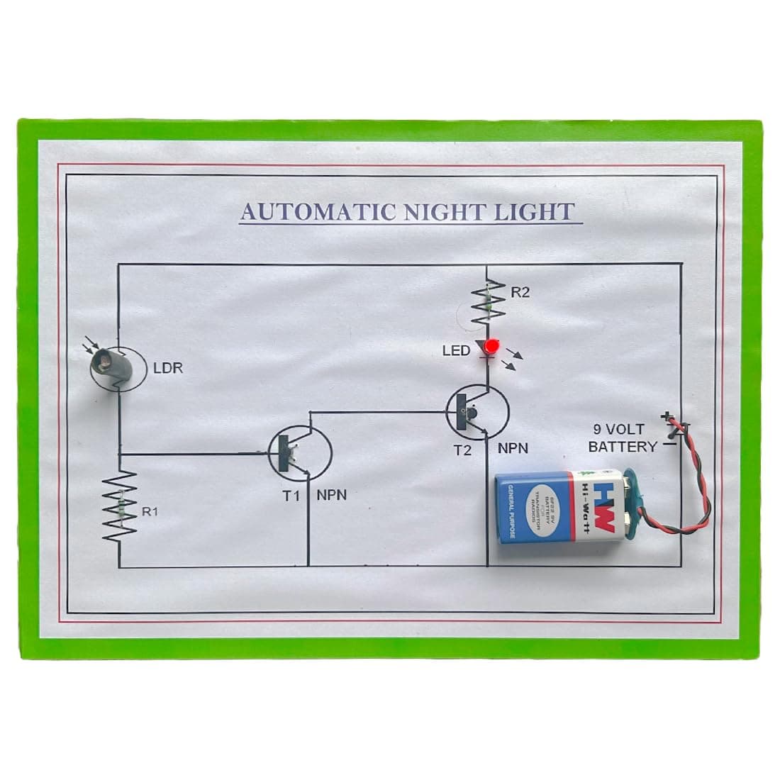 AUTOMATIC NIGHT LIGHT WORKING PROJECT-MODEL