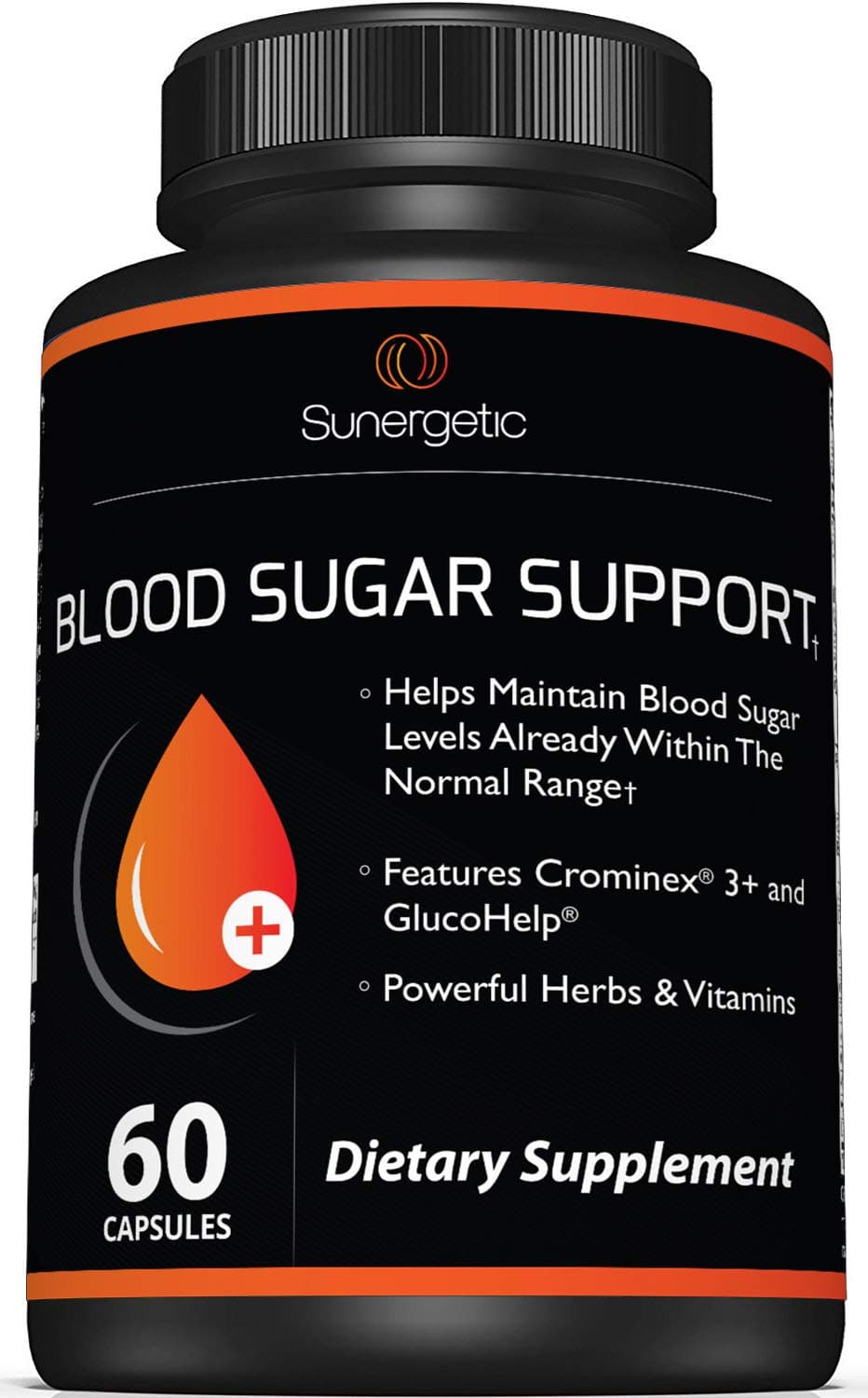 Sunergetic Premium Blood Sugar Support Supplement Helps Support Healthy Blood Sugar & Glucose Levels Includes Bitter Melon Extract, Vanadium, Chromium, Cinnamon, Alpha Lipoic Acid (60 Capsules)