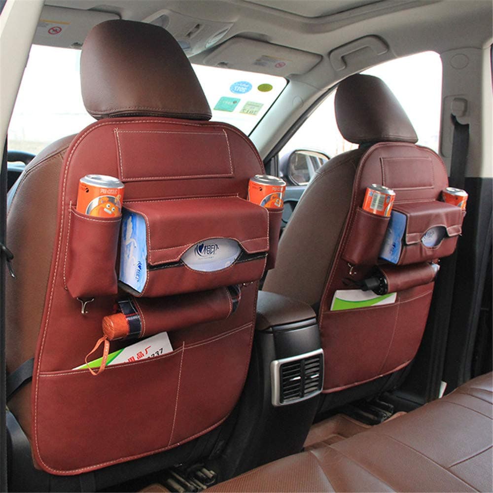 WanuigH Car Seat Storage Organiser Car Organisers Mat, Auto Organiser Pockets, Waterproof Car Seat Back Protector Covers (Color : Red)