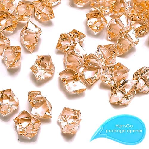 HansIce 100 Pcs Acrylic Ice Rocks, Vase Fillers, Brown