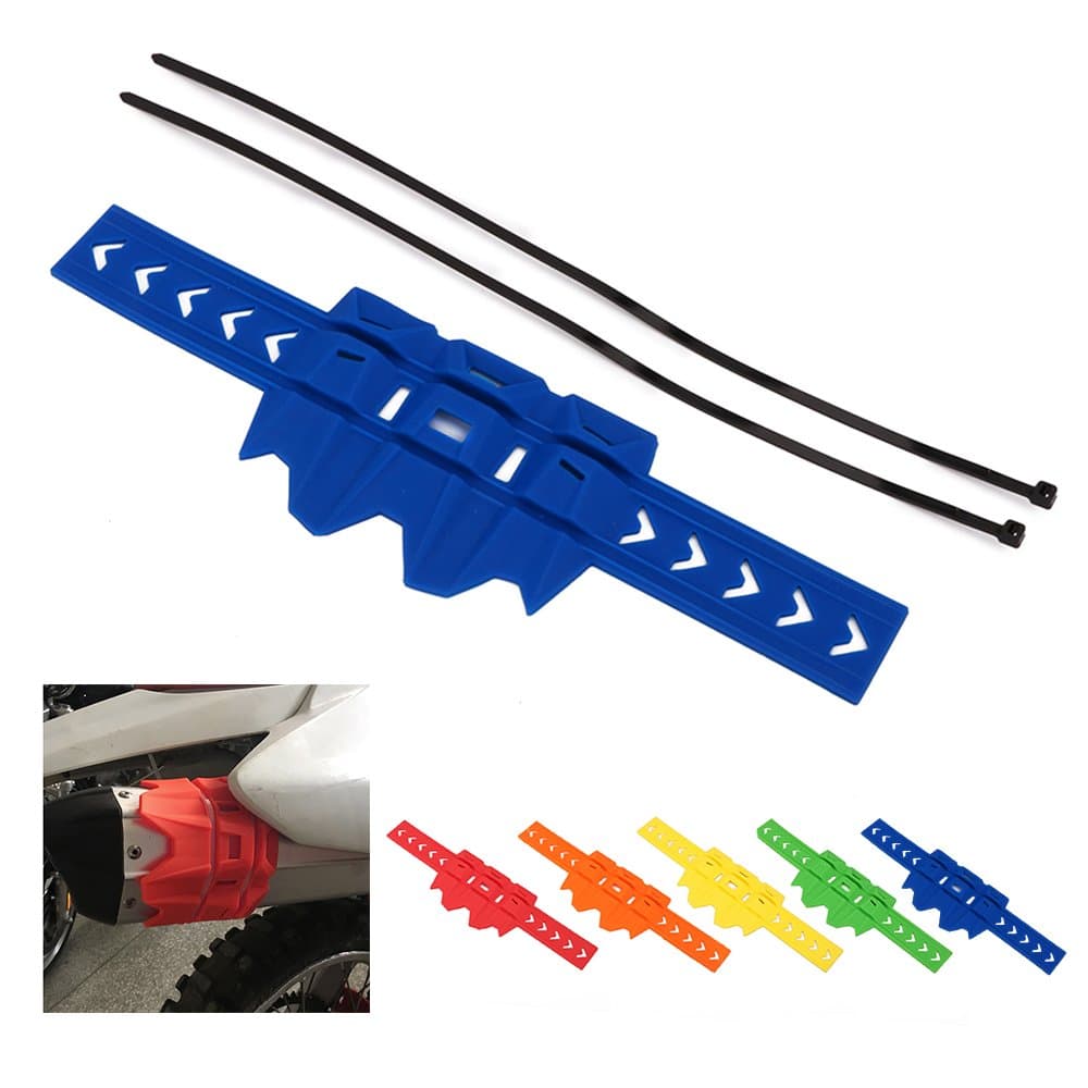 Motorcycle Exhaust Heat Shield Cover Pipe Rubber Guard Protector For YAMAHA YZ 80 85 125 250 YZ125 YZ426F YZ450F WR 250F 426F 450F Motorbike Dirt Bike - Blue