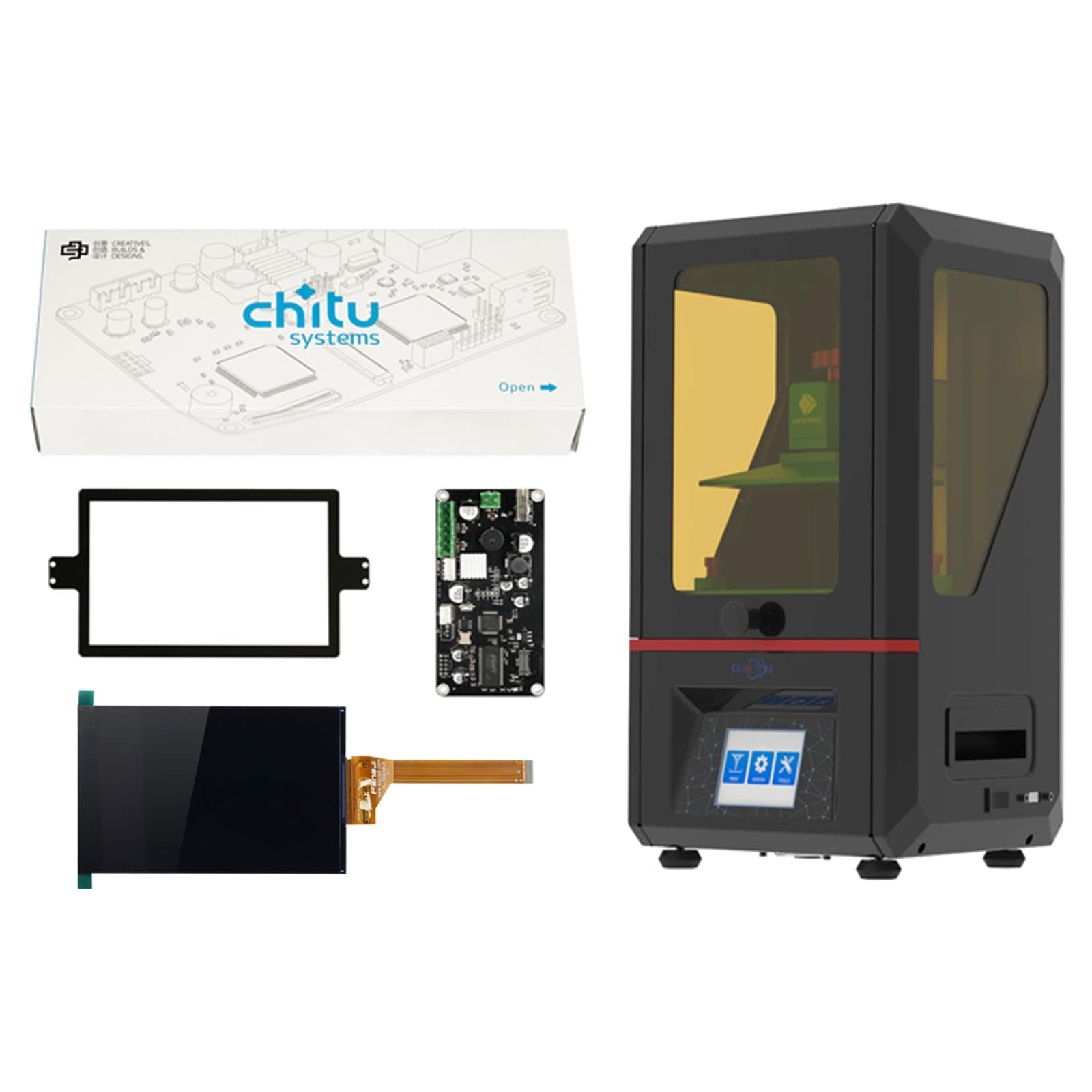Upgrade LCD Screen Kit for Anycubic Photon Replacement,6.08 Inch Mono LCD with Chitu V2 Motherboard,2K Light Curing with 1620x2560 Resolution (screen with motherboard)