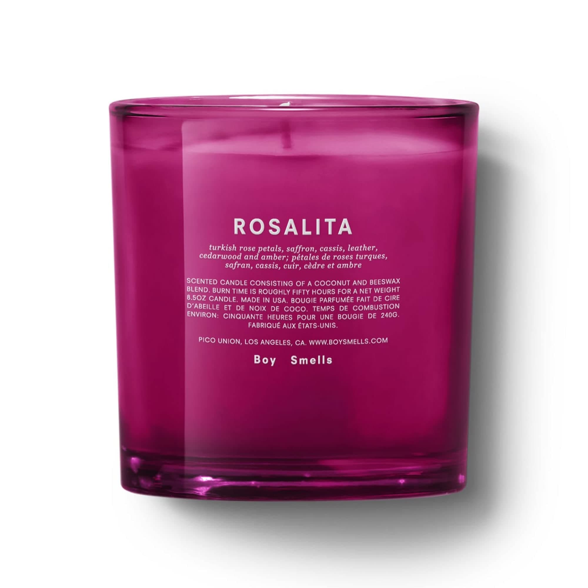 Limited Edition Rosalita Boy Smells Candle | 50 Hour Long Burn | Coconut & Beeswax Blend | Luxury Scented Candles for Home (8.5 oz)